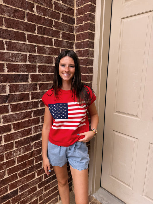 Flag Fourth of July Sweater