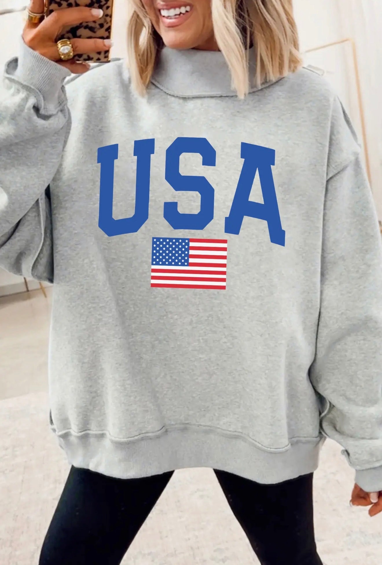 Reversible USA Mockneck