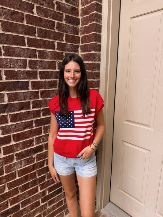 Flag Fourth of July Sweater