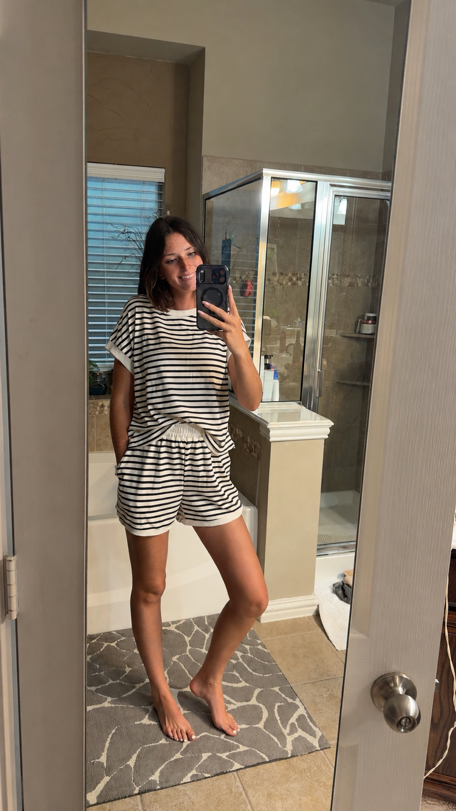 Black Striped Lounge Set