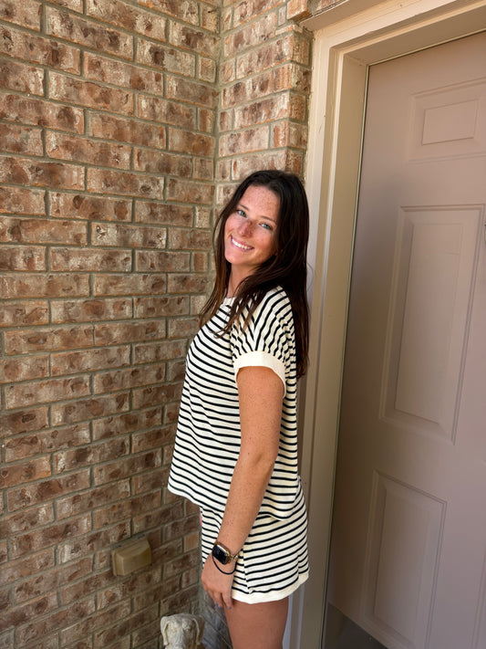 Black Striped Lounge Set